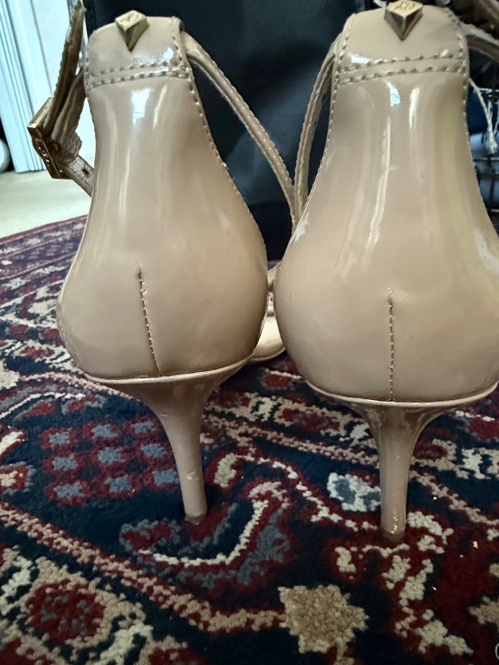 Sam Edelman Beige Tan Ankle-Strap Heeled Sandals size 7.5 Wide - Picture 2 of 6